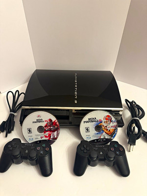 Sony PlayStation 3 PS3 60GB Console w/ 2 Controllers + NCAA 11/12/14