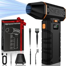 Compressed Air Duster 130000RPM Electric with LED Light, 100 Orange
