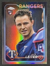 2024 Topps Chrome JACK LEITER SP Image Variation Rookie Card RC Rangers. rookie card picture