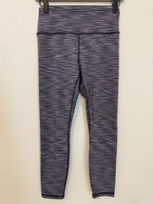 Athleta Transcend Textured 7/8 Tight Leggings - Size M Space-dye Purple