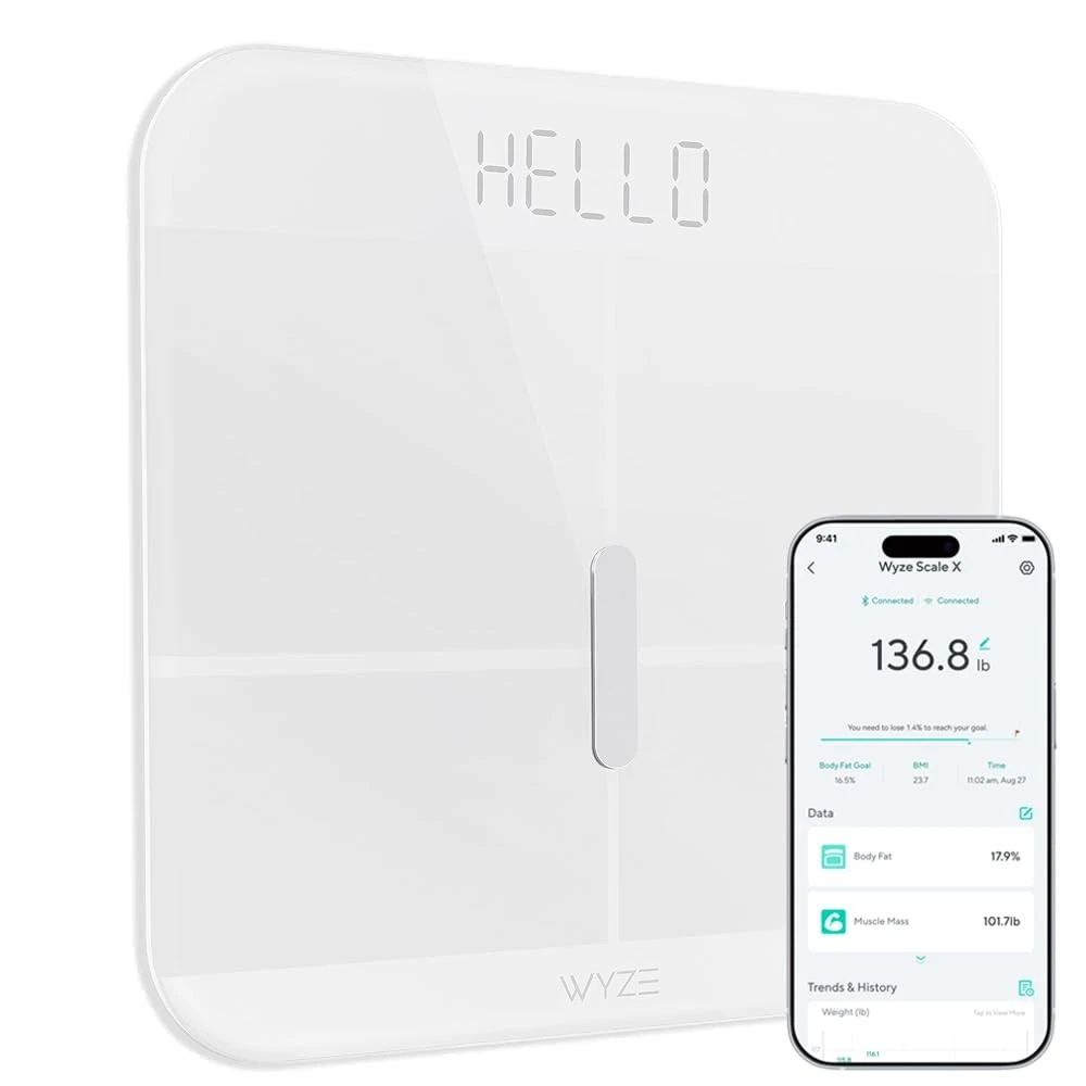 Wyze Smart Scale X - FSA/HSA Eligible - Digital Bathroom for Body White