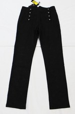 Devil Fashion Men's Gothic High Waist Slim Fit Jacquard Pants AP2 Black Medium