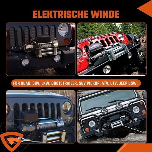 Elektrische Seilwinde 12V 13000LBS 5909KG Motorwinde Offroadwinde Stahlseil Funk - Bild 8 von 15