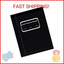 Wide Ruled Lined  Black Paper Notebook For Gel Pens: 8.5 x 11 inch, 100 Pages -