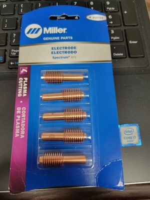 5 Pack Miller 212724 Genuine Parts Plasma Cutting Electrodes FOR Spectrum 875