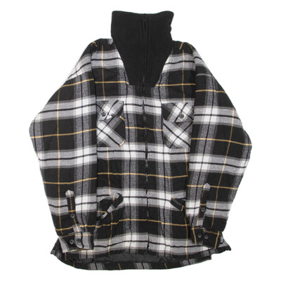 WORKER Herren Holzfällerjacke schwarz kariert M