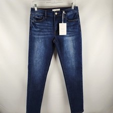 Kancan Jeans Womens 9/28 Mid Rise Skinny Style KC11214D Dark Wash Stretch NWT