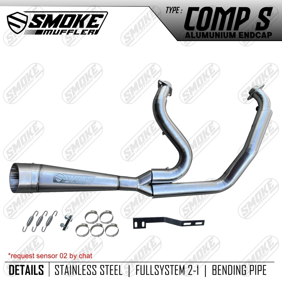 Tubos de escape personalizados 2012-2017 para Harley Davidson Softail Slim sistema completo 2-1 Foto 2 de 4