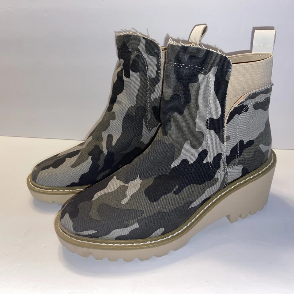 Nicole Miller New York Botas Chelsie Camufladas Botines Gruesos Rústicos Para Mujer Talla 8” Foto 2 de 4