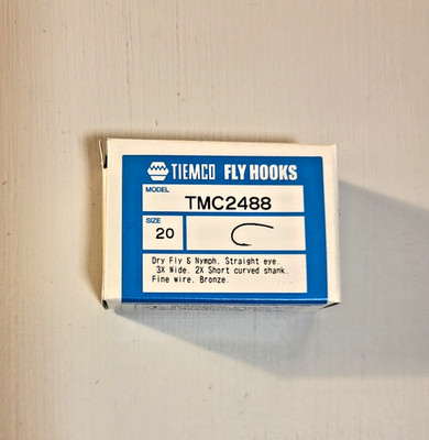 100 Tiemco Fly Tying Hooks, TMC 2488, Size 20