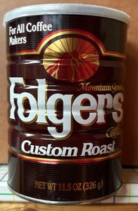 Folgers Mountain Grown Custom Roast Metal Coffee Can