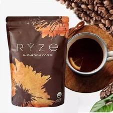 RYZE Mushroom Coffee USDA Organic with 6 AdaptogeniMushrooms and MCT Oil, USA Gr