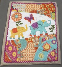 Levtex Zahara Elephant Nursery Baby Blanket Quilt Crib Comforter Boho Floral