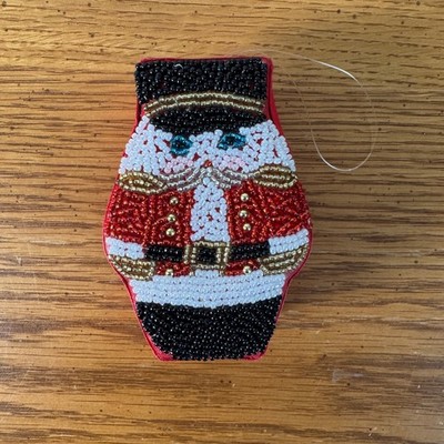 Beaded Nutcracker Christmas Trinket Gift Box Ornament Holiday Home Decor