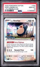 2025 POKEMON SVP EN-SV BLACK STAR PROMO #184 HOP'S SNORLAX PSA 10 | Pop 15