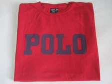 VTG 90s Polo Ralph Lauren Graphic Logo Spellout T-Shirt (Color: Red | Size: M)
