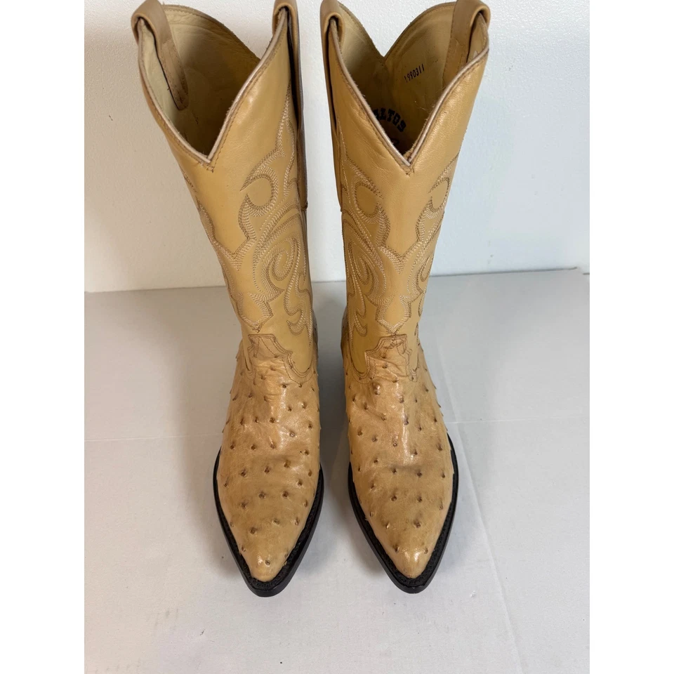 Los Altos 靴子 男式 鸵鸟腿 牛仔西部靴 尺码 10.5 EE 棕褐色 — 第 2/4 张图片