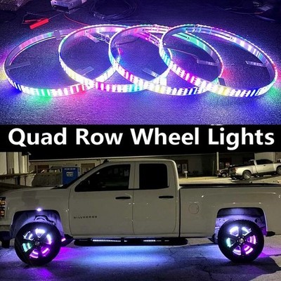 17.5'' QUAD ROW Dream CHASING LED Wheel Lights For 15.5'' Brake Rotors System