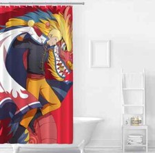 Red Cartoon Characters 3D Shower Curtain Polyester Bathroom Decor Waterproof