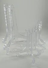 Easel Plate Holders Plastic Stands Lot of 6 Dishes Photos Signs 9.75" & 6" Tall