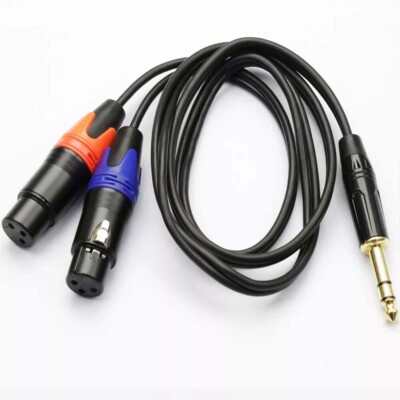 TRS 1/4 Male to Dual XLR Female Microphones Stereo Splitter Adapter Y Cable 10Ft