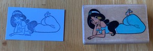 Disney Aladdin Jasmine Daydreams Rubber Stamp Princess A376-D  Stampede Thinking