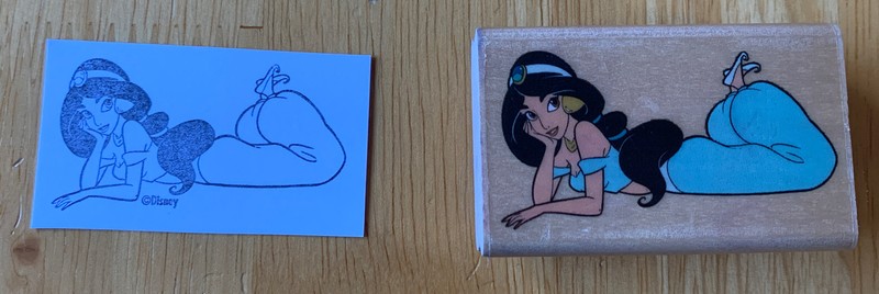 Disney Aladdin Jasmine Daydreams Rubber Stamp Princess A376-D  Stampede Thinking