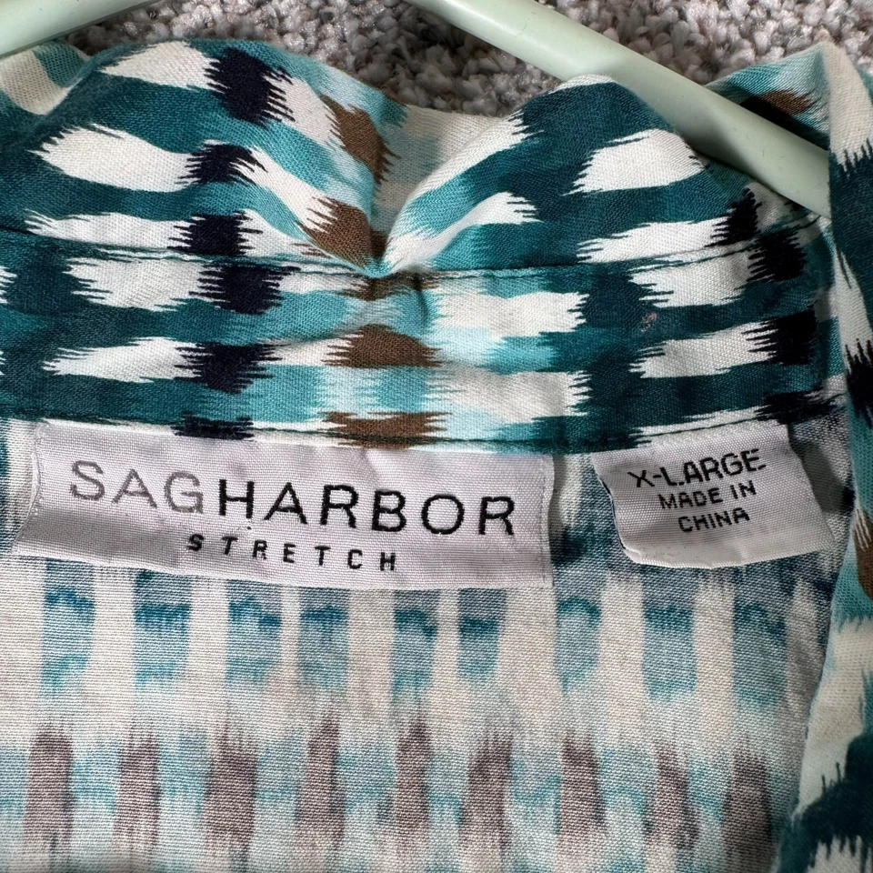 Blusa Sag Harbor Mujer XL Elastizada Tribal Ikat Artística Grandmacore Y2K Boho Años 90 Foto 3 de 4