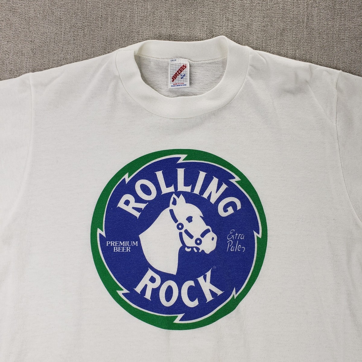 Rolling Rock Beer T Shirt Logo Promotional Vintage 1990s Mens