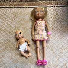 Barbie Mattel Chelsea Beach Swimsuit  Blonde Baby W/ Cloth Diaper