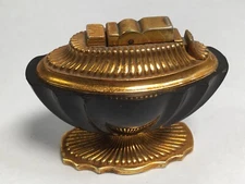 Vintage ASR table top Lighter flat top gold tone black art deco  #4