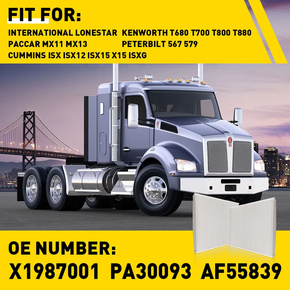 4 x Filtro de aire de cabina para Kenworth T680 T700 T800 T880 Peterbilt 567 579 PA30093 Foto 2 de 4