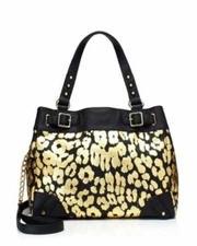 NEW! NWT! JUICY COUTURE Black Leopard BEVERLY DAYDREAMER Large Satchel Bag $198
