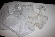 KELLE Girl's Dance Costume: Child Size S Silver Iridescent 2 piece Jazz set