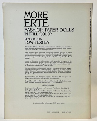 More Erté. Fashion Paper Dolls in Full Color - SIGNED - Picture 2 of 4