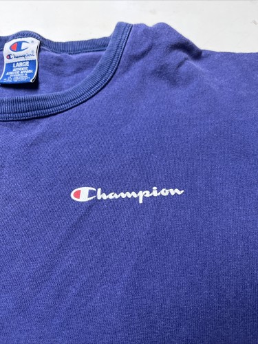 Vintage CHAMPION Cursive Spellout Faded Purple Shirt Men’s Size Large - Picture 3 of 9