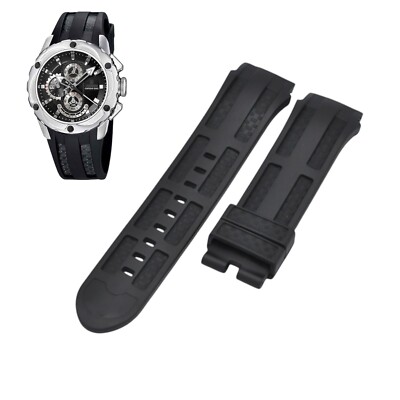 Chrono Bike F16382-6 22mm Black Rubber Strap For Festina