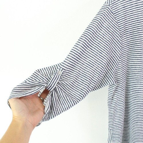 Adrienne Vittadini Striped Linen Slub Top Size 1x - Picture 3 of 8