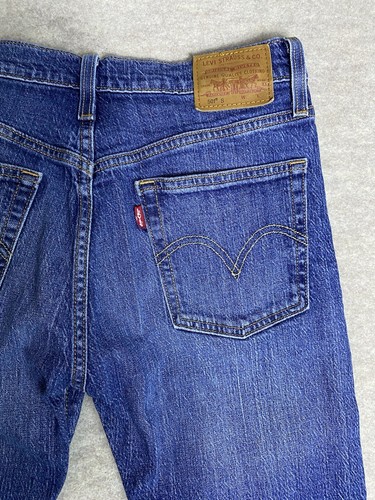 Levi's Premium 501 Skinny Jeans Women's 26x28 Blue Denim ButtonFly Big E Classic - Picture 6 of 8