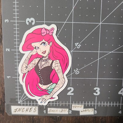 Ariel Little Mermaid Adult Humor Sticker For Guitar Laptop Skateboard Mat105