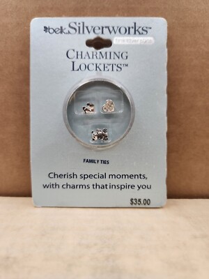 Belk Silverworks Charming Lockets Family Ties Hearts and Bears