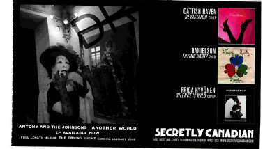 PPOT21 ADVERT 5X9 SECRETLY CANADIAN RECORDS, ANTONY AND THE JOHNSONS