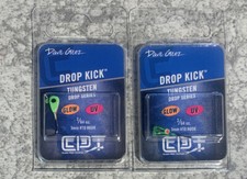 2 Packs Dave Genz Clam Drop Kick Tungsten Jigs White Green Glow 5MM 3/64 OZ #10