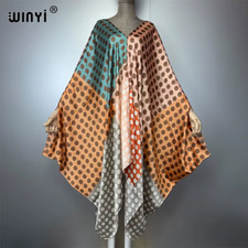 Boho Print Women Summer Fashion Holiday Dress Beachwear Africa Lady Kaftan Holid