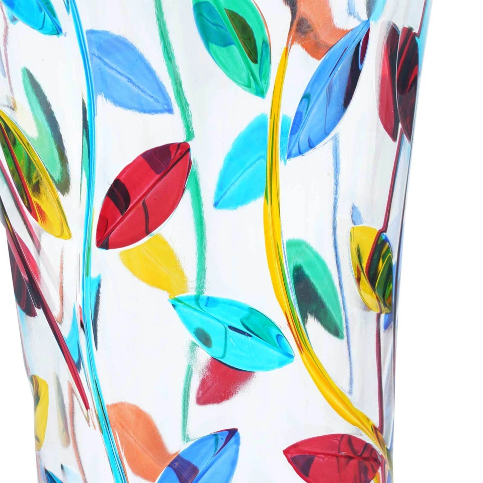 Florero de cristal hecho a mano italiano de cristal de Murano de cristal de cristal de cristal de Venecia - multicolor Foto 4 de 4