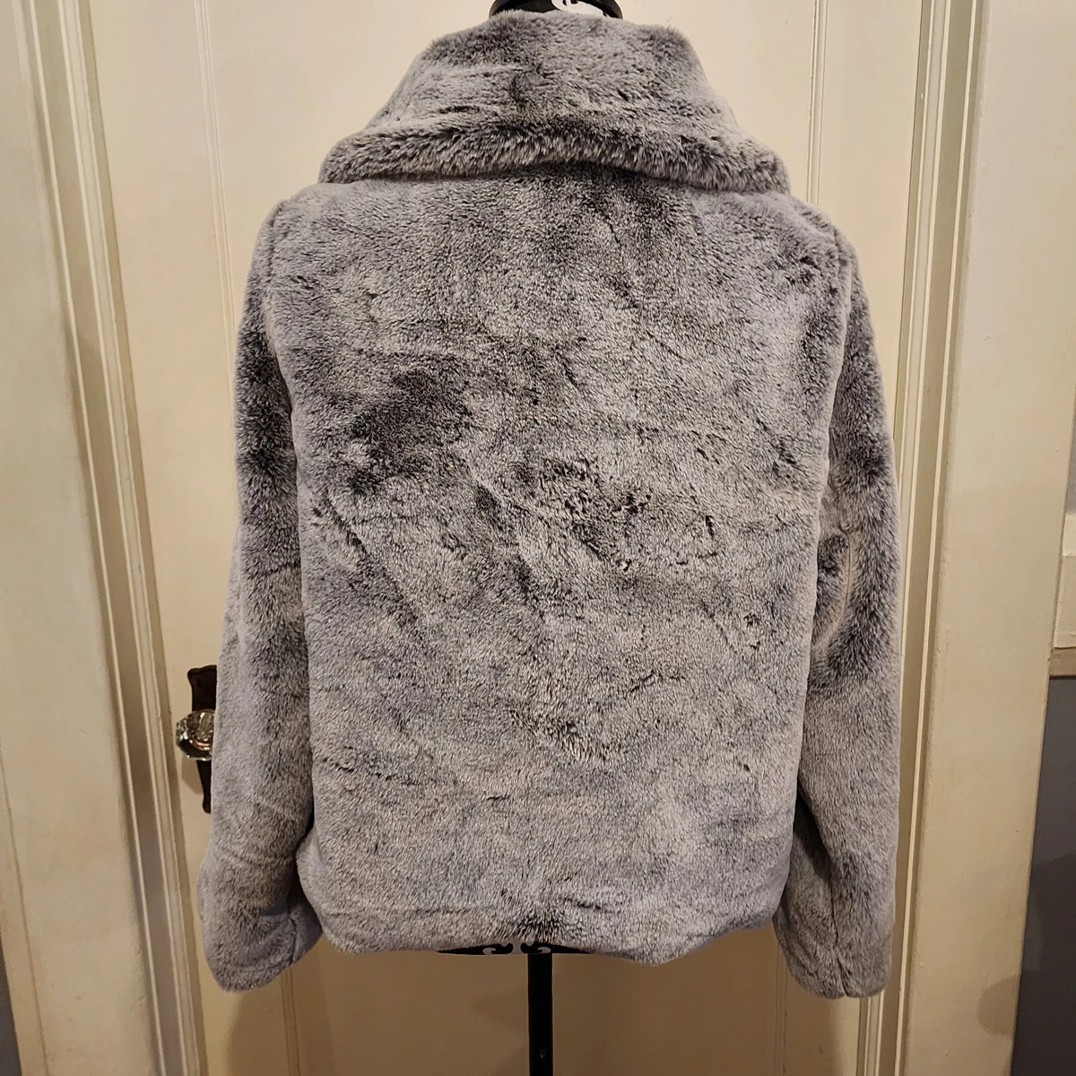 Gray faux hotsell fur jacket