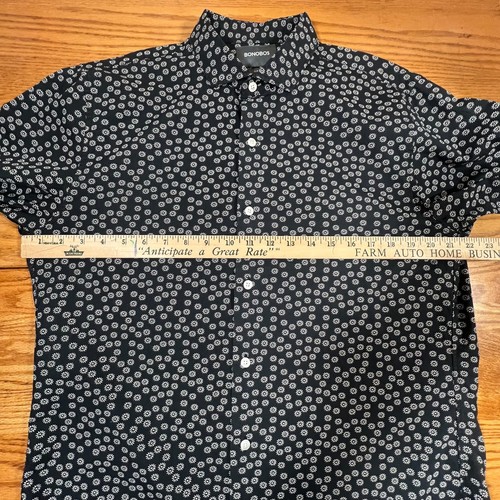 Camisa Bonobos Para Hombres Con Botones Estampado de Flores Salvajes Azul Marino Blanco Calce Ajustado Grande - Imagen 10 de 12
