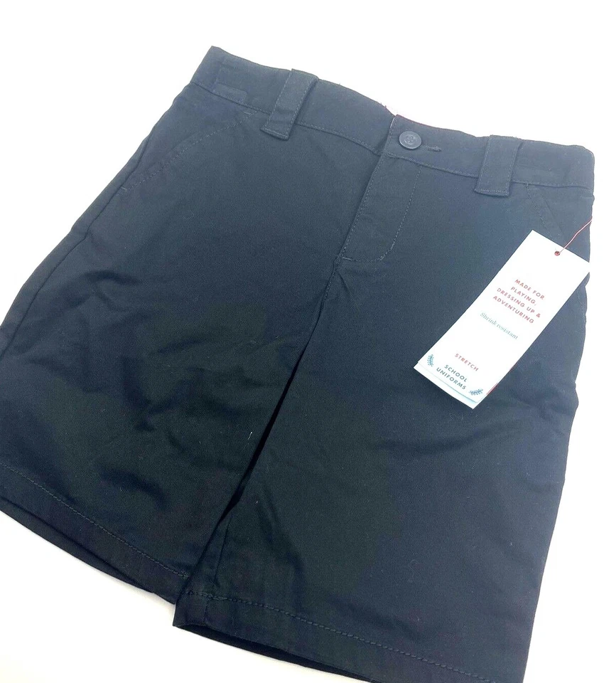 Uniforme Escolar Pantalones Cortos Talla 5 Niñas Ébano Negro Pantalones Elásticos Cintura Ajustable Foto 2 de 4