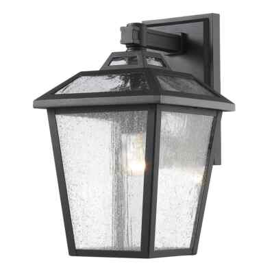 Z-Lite Bayland Black Outdoor Hardwired Wall Sconce with No Bulbs Included