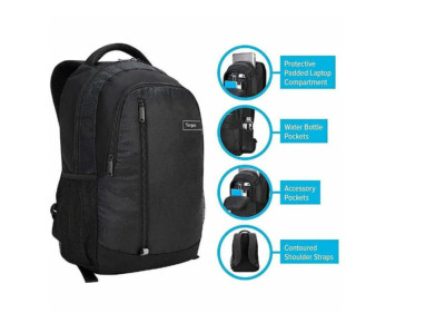 (BRAND NEW) Targus Sport Laptop Backpack, Black, with 15.6'' Laptop Sleeve